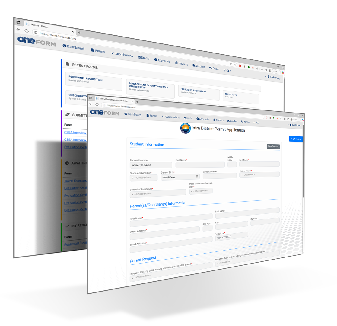 OneForm Screen Shots